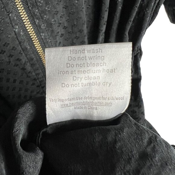 Baum und Pferdgarten 100% Silk Roll Tab Sleeve Mini Dress in Black Size 40 / 10 - Picture 9 of 12